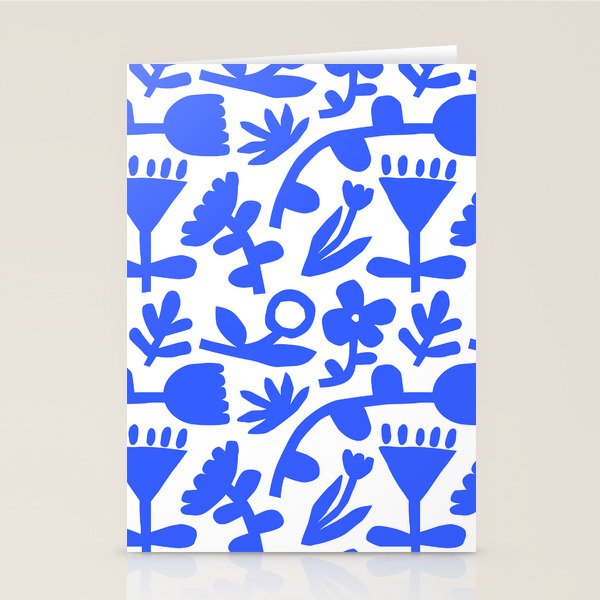 Abstract blue flower nature art pattern Stationery Card Gallery Image 2