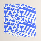 Abstract blue flower nature art pattern Wrapping Paper Gallery Image 3