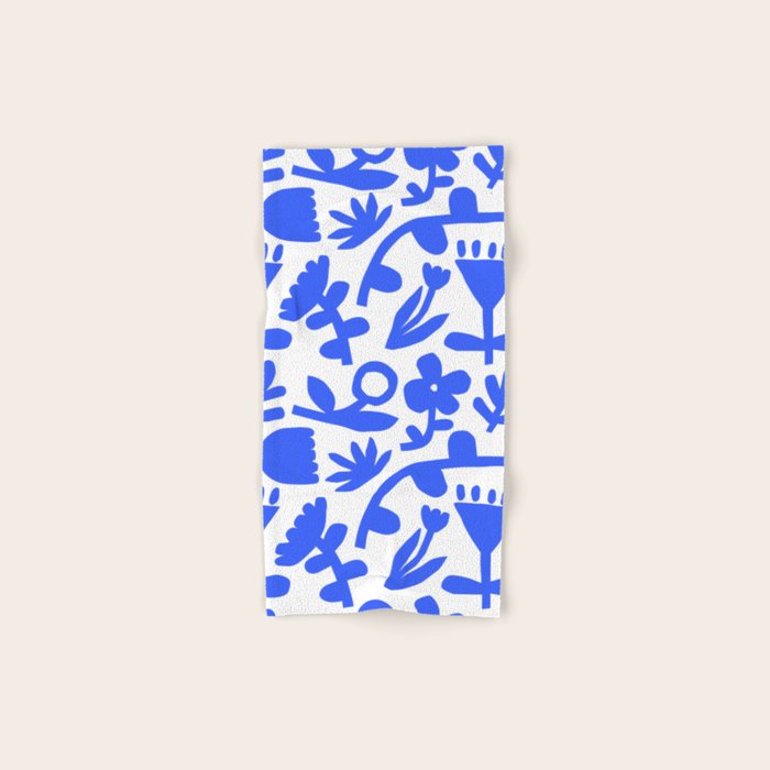 Abstract blue flower nature art pattern Bath Towel Gallery Image 1