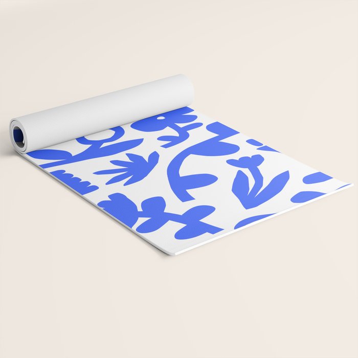Abstract blue flower nature art pattern Yoga Mat Gallery Image 2