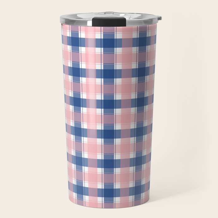 Soft Tones Grid Fusion Travel Mug Gallery Image 1
