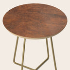 Old Tan Faux Leather Texture Side Table Gallery Image 2