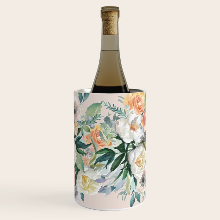 Pastel flower bouquet with roses Wine Chiller Gallery Image 1