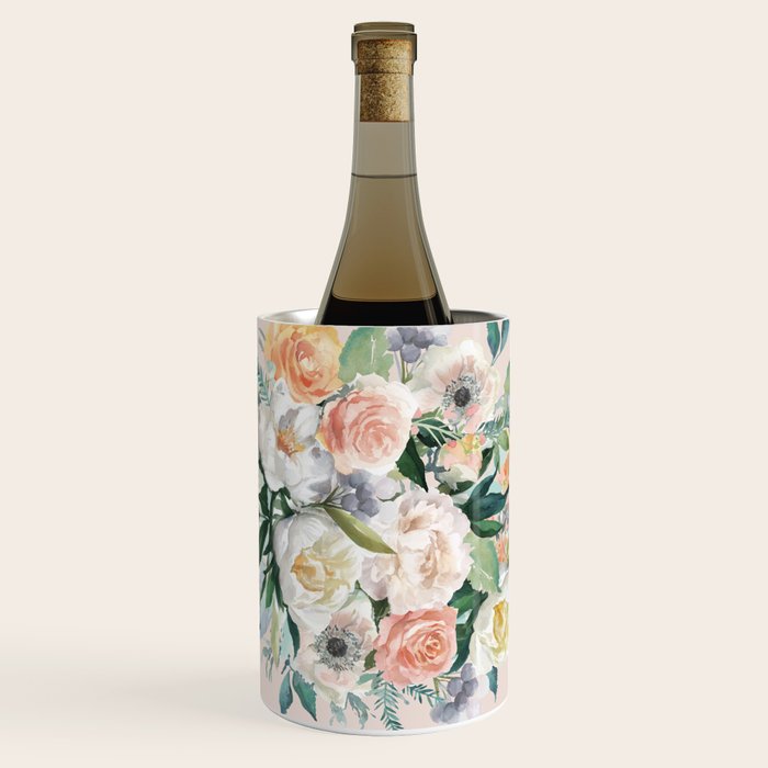 Pastel flower bouquet with roses Wine Chiller Gallery Image 3