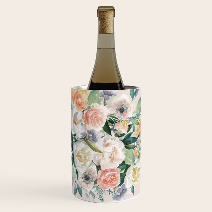 Pastel flower bouquet with roses Wine Chiller Gallery Image 2