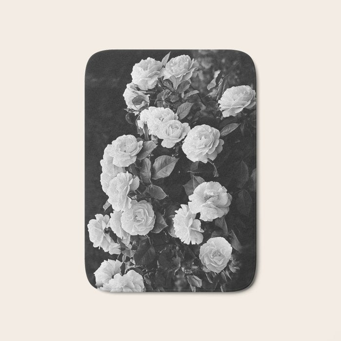 Black And White Roses Bath Mat Gallery Image 1