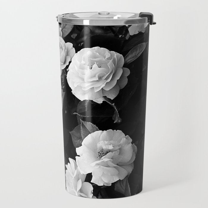 Black And White Roses Travel Mug Gallery Image 2