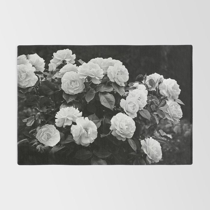 Black And White Roses Rug Gallery Image 2
