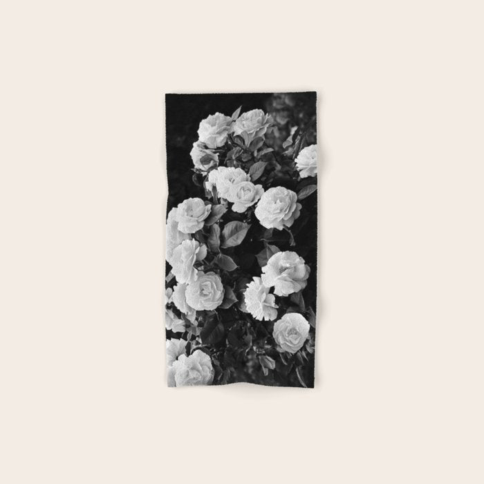 Black And White Roses Hand & Bath Towel Gallery Image 1