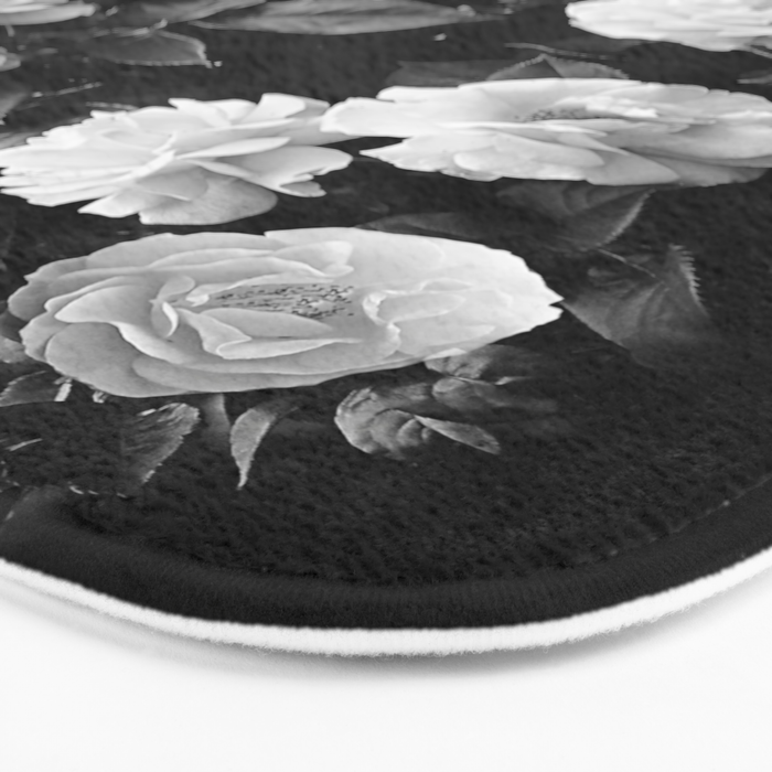 Black And White Roses Bath Mat Gallery Image 3
