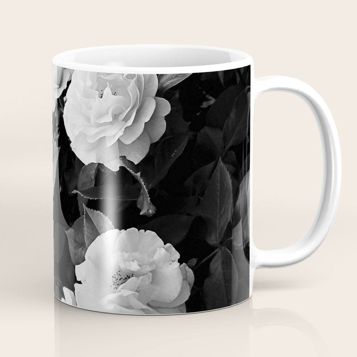 Black And White Roses Coffee Mug Gallery Image 1