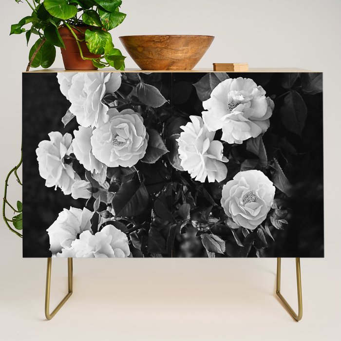 Black And White Roses Credenza Gallery Image 1
