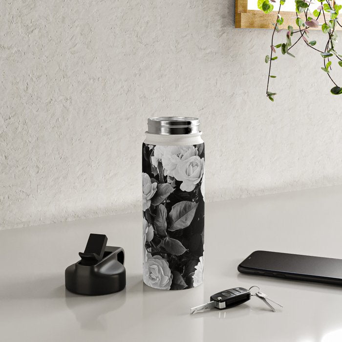 Black And White Roses Water Bottle Gallery Image 5