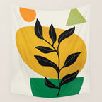 Abstract Organic Shapes and Leaves 2 Wall Tapestry Gallery Image 4