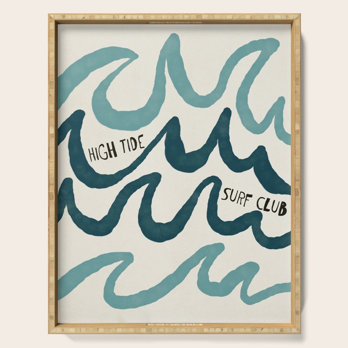 Coastal Art Print - High Tide Surf Club Serving Tray Gallery Image 1