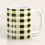 Gingham Large Yellow Black White Coffee Mug Gallery Image 1