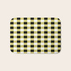 Gingham Large Yellow Black White Bath Mat Gallery Image 1