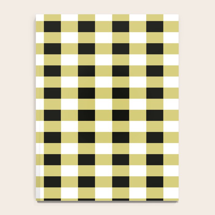 Gingham Large Yellow Black White Notebook Gallery Image 4