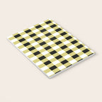 Gingham Large Yellow Black White Notebook Gallery Image 3