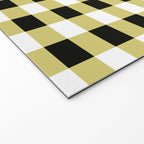 Gingham Large Yellow Black White Welcome Mat Gallery Image 2