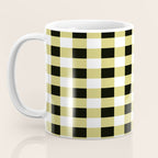 Gingham Large Yellow Black White Coffee Mug Gallery Image 3