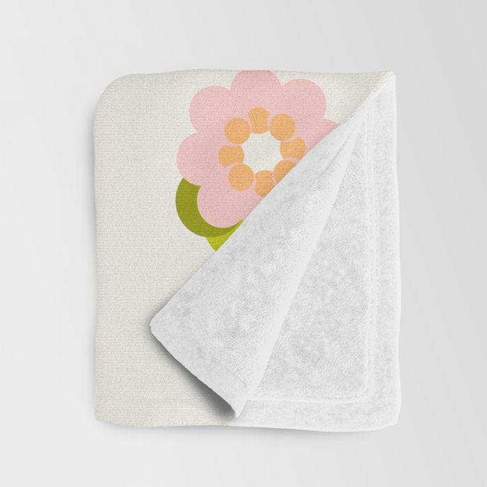 Peach pink and orange flowers pattern Throw Blanket Gallery Image 3