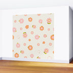 Peach pink and orange flowers pattern Wall Mural Gallery Image 2