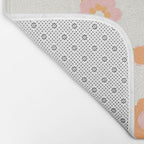 Peach pink and orange flowers pattern Bath Mat Gallery Image 2