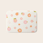 Peach pink and orange flowers pattern Bath Mat Gallery Image 1