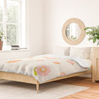 Peach pink and orange flowers pattern Duvet Cover Gallery Image 2