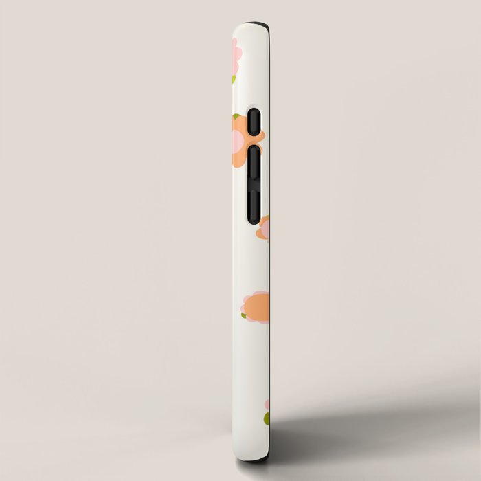 Peach pink and orange flowers pattern iPhone Case Gallery Image 2