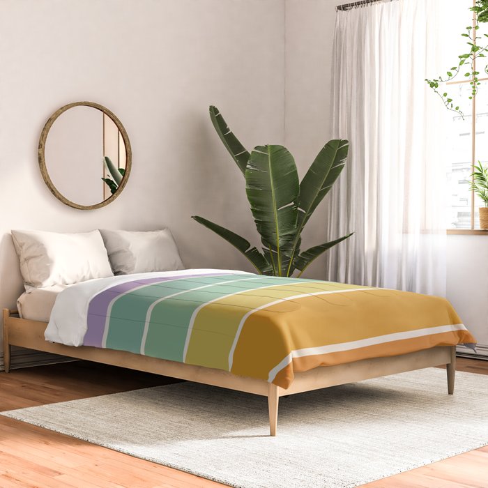 Gradient Arch XV Tropical Mid Century Modern Rainbow Comforter Gallery Image 2