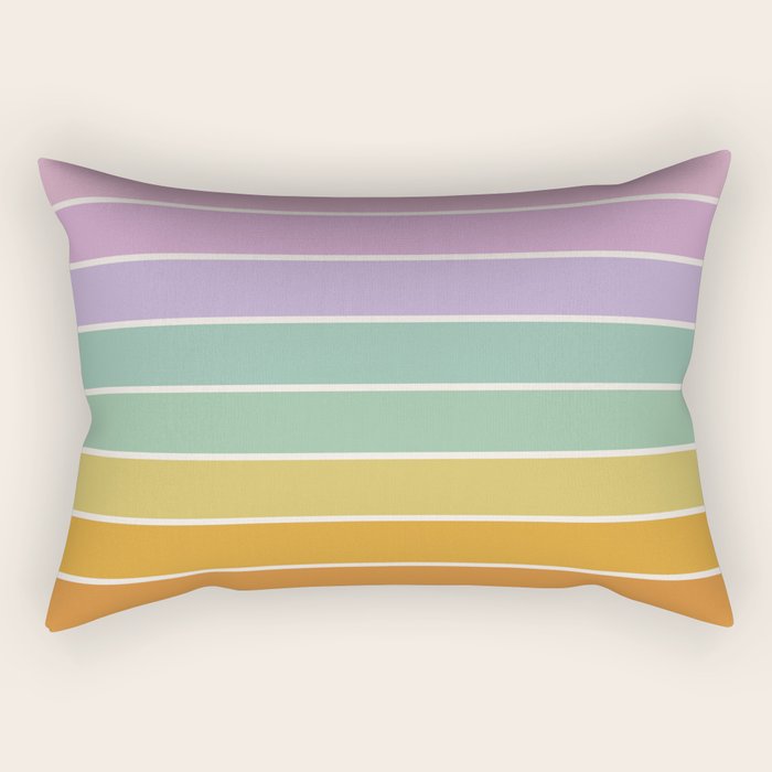 Gradient Arch XV Tropical Mid Century Modern Rainbow Rectangular Pillow Gallery Image 1