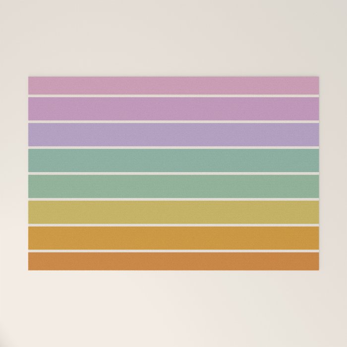 Gradient Arch XV Tropical Mid Century Modern Rainbow Welcome Mat Gallery Image 1