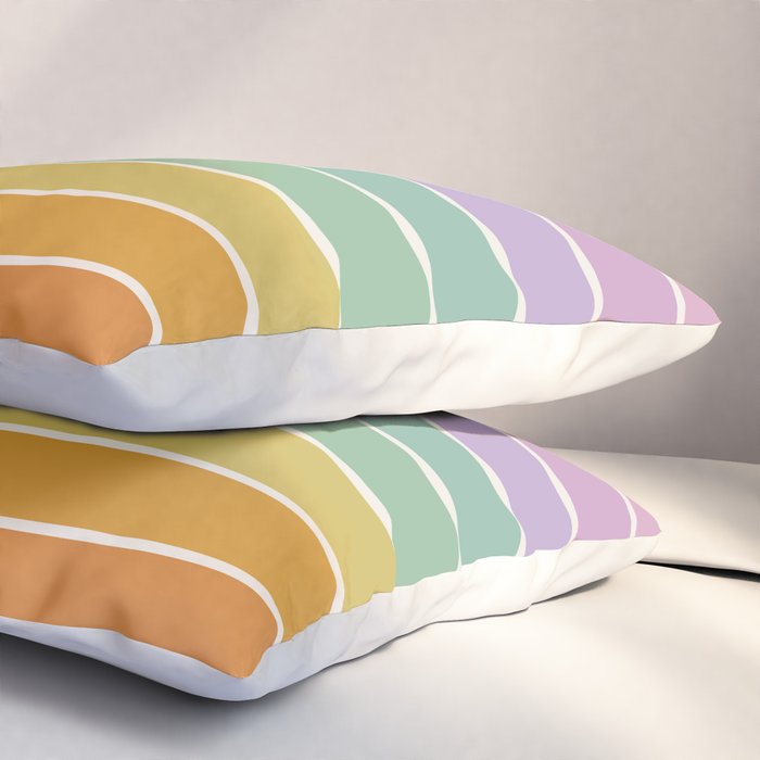 Gradient Arch XV Tropical Mid Century Modern Rainbow Pillow Sham Gallery Image 3