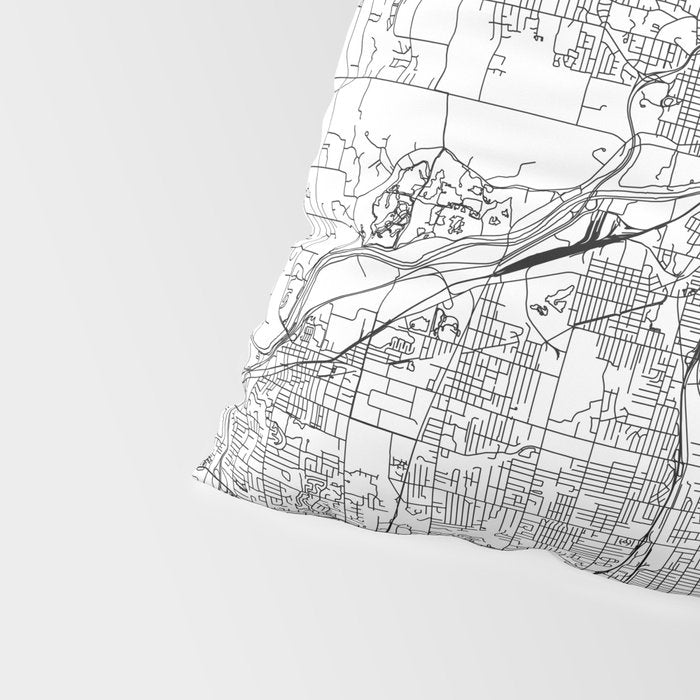 Grand Rapids White Map Pillow Sham Gallery Image 4