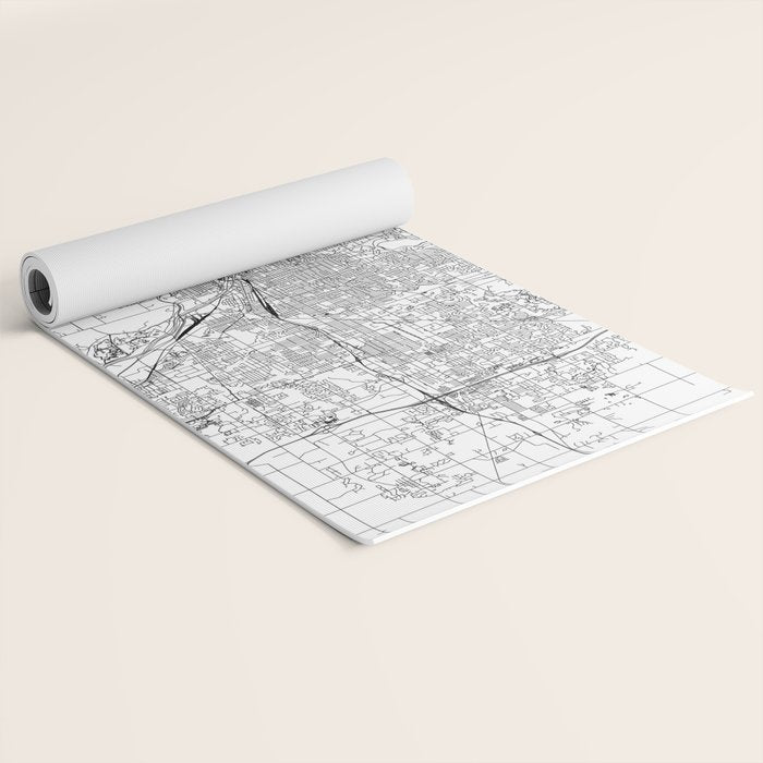 Grand Rapids White Map Yoga Mat Gallery Image 2