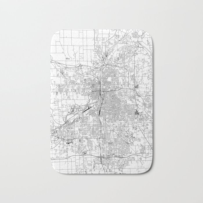 Grand Rapids White Map Bath Mat Gallery Image 1