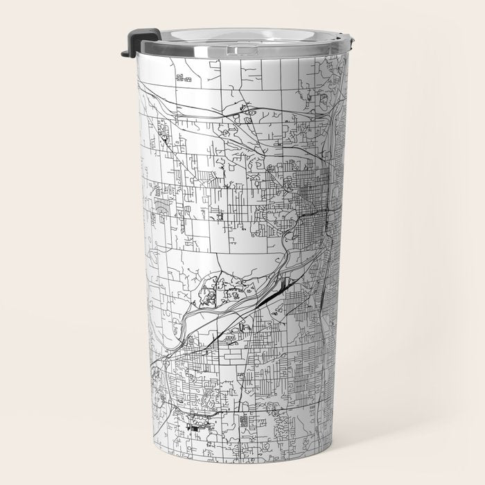 Grand Rapids White Map Travel Mug Gallery Image 3