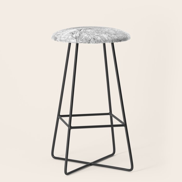 Grand Rapids White Map Stool Gallery Image 1