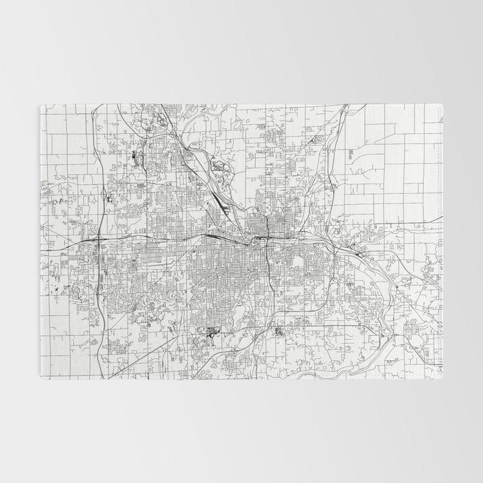 Grand Rapids White Map Rug Gallery Image 2