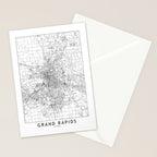Grand Rapids White Map Stationery Card Gallery Image 2