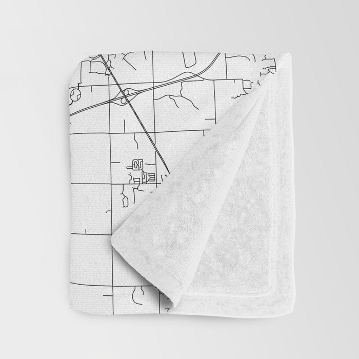 Grand Rapids White Map Throw Blanket Gallery Image 3