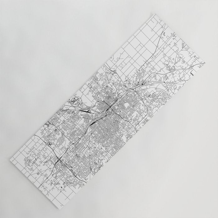 Grand Rapids White Map Yoga Mat Gallery Image 1