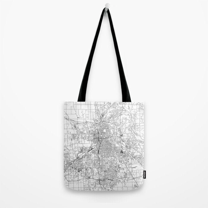 Grand Rapids White Map Tote Bag Gallery Image 2
