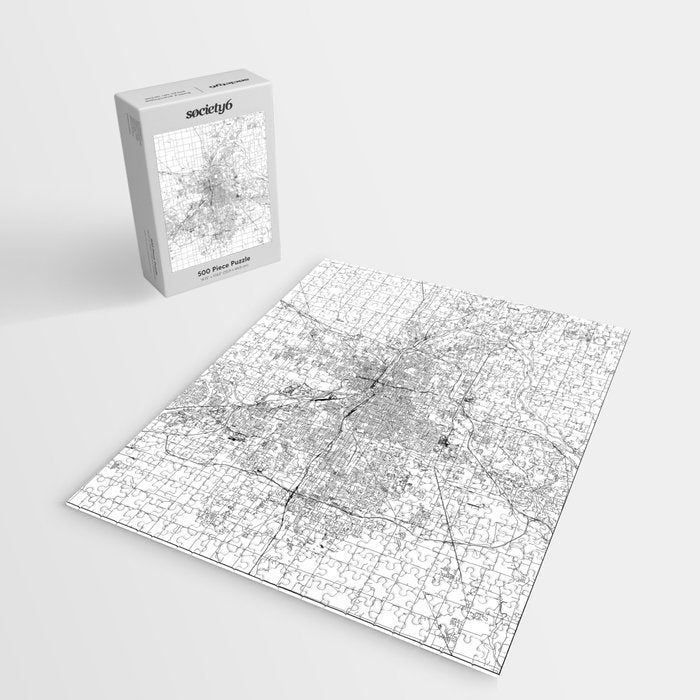 Grand Rapids White Map Jigsaw Puzzle Gallery Image 2