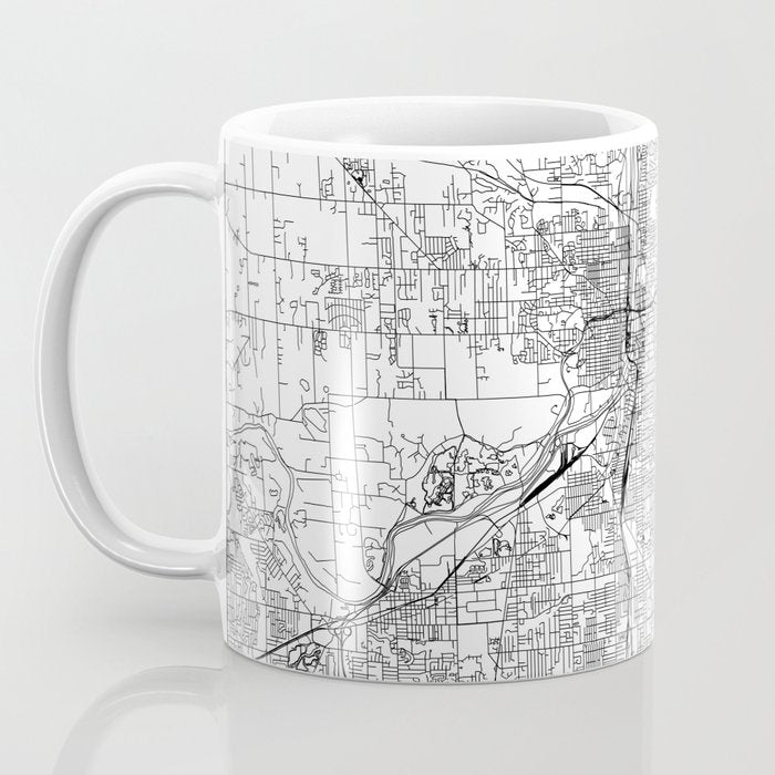 Grand Rapids White Map Coffee Mug Gallery Image 3
