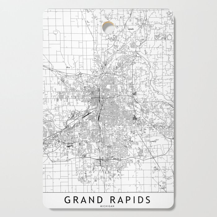 Grand Rapids White Map Cutting Board Gallery Image 1