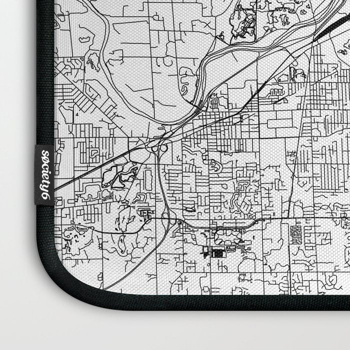 Grand Rapids White Map Laptop Sleeve Gallery Image 3