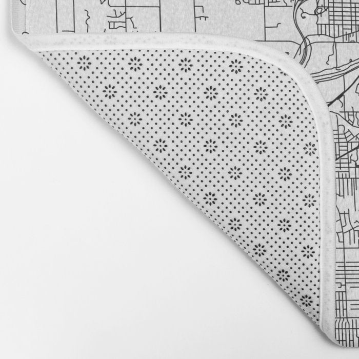 Grand Rapids White Map Bath Mat Gallery Image 2